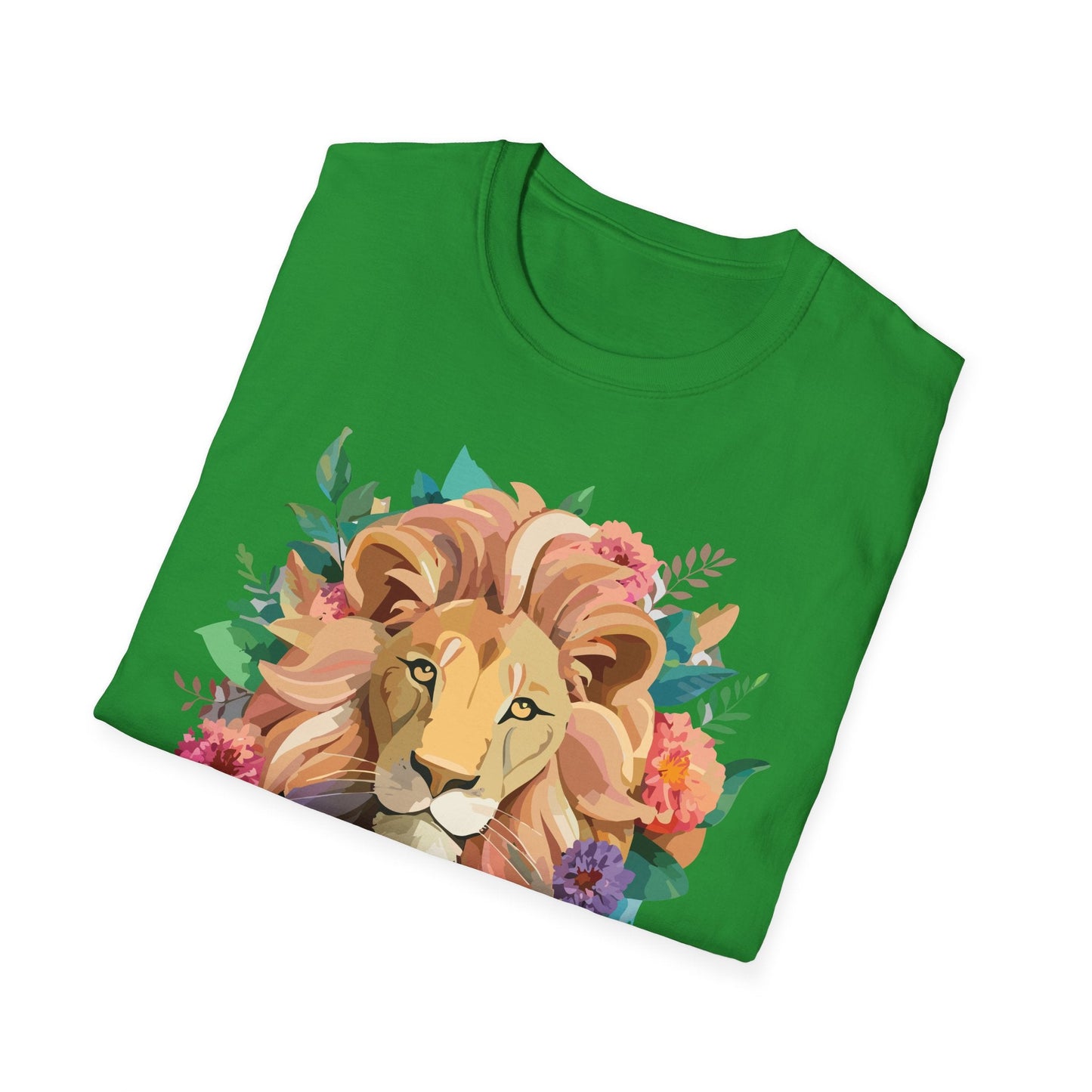 Lion Shirt Unisex Softstyle Tee 100 Percent Ring Spun Cotton Animal Print