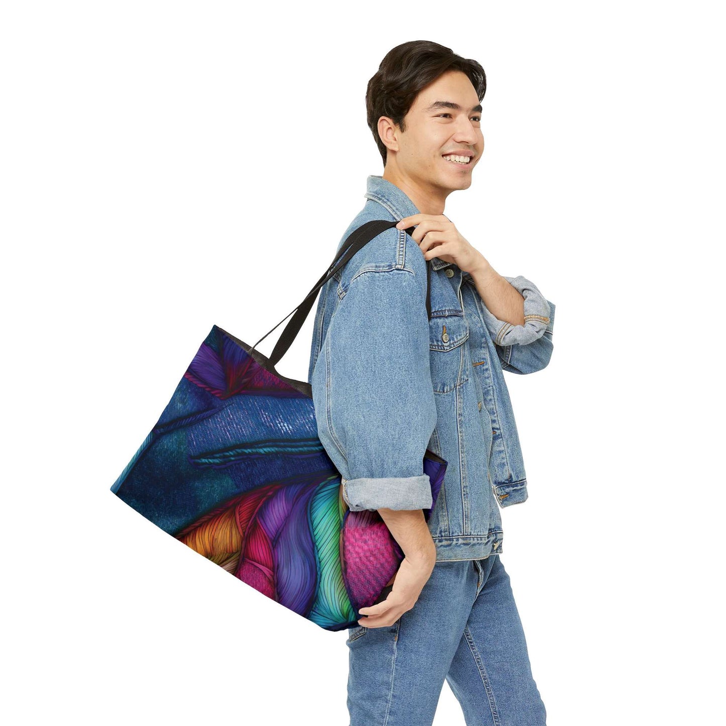 Denim Color Imitation Print Unisex  Weekender Bag  Spun Polyester 24x13 Canvas Bag 11