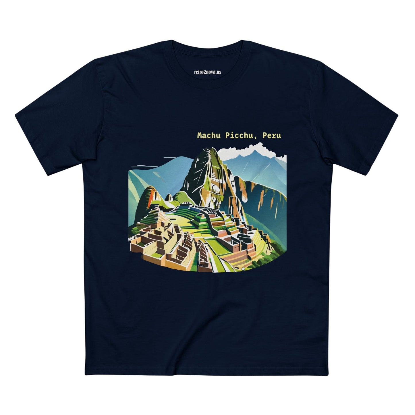 Unisex Machu Picchu Travel Shirt Premium Cotton Tee With Original Retro2Nova Art Design