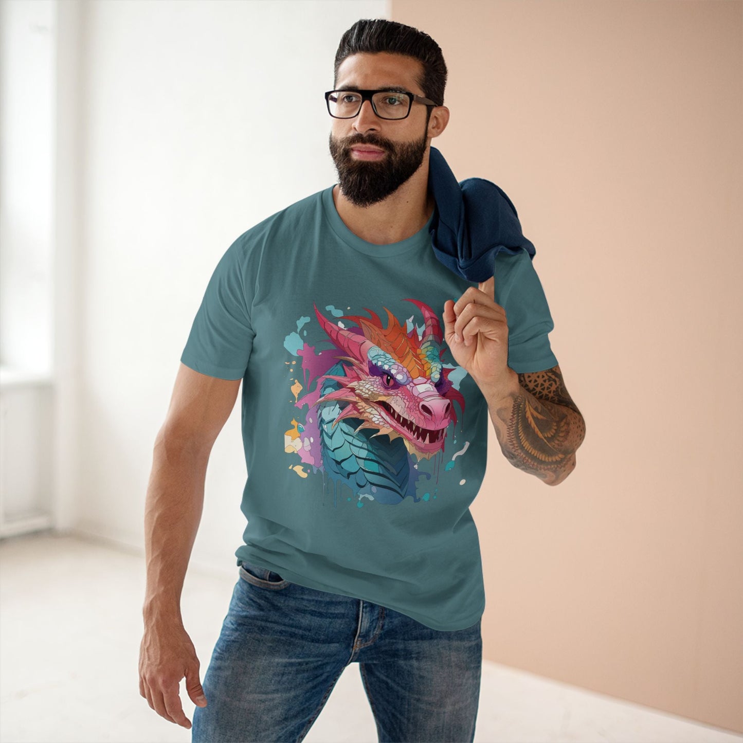 Dragon Graphic Unisex 100 Cotton Staple Tee 4