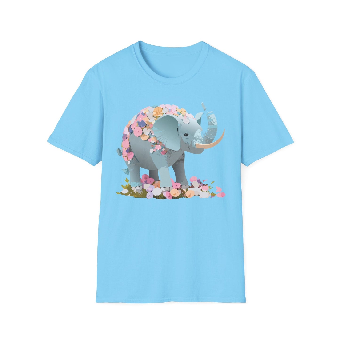 Elephant Graphic T Shirt Gildan Softstyle Unisex Cotton Tee With Elephant Print Design Artwork