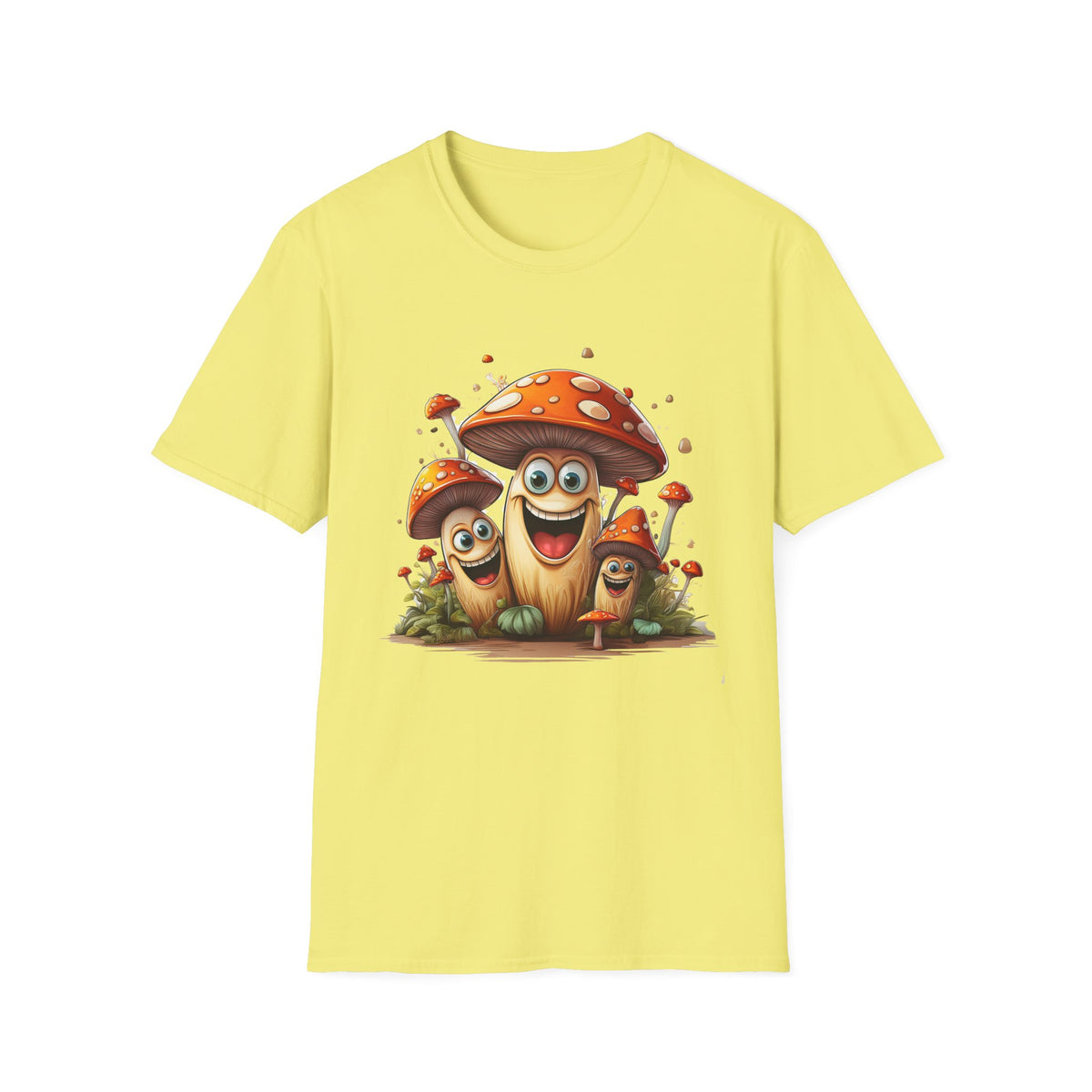 Funny Mashroom Cartoon  Graphic Tee Gildan Unisex 100 Cotton Tee Shirt c13