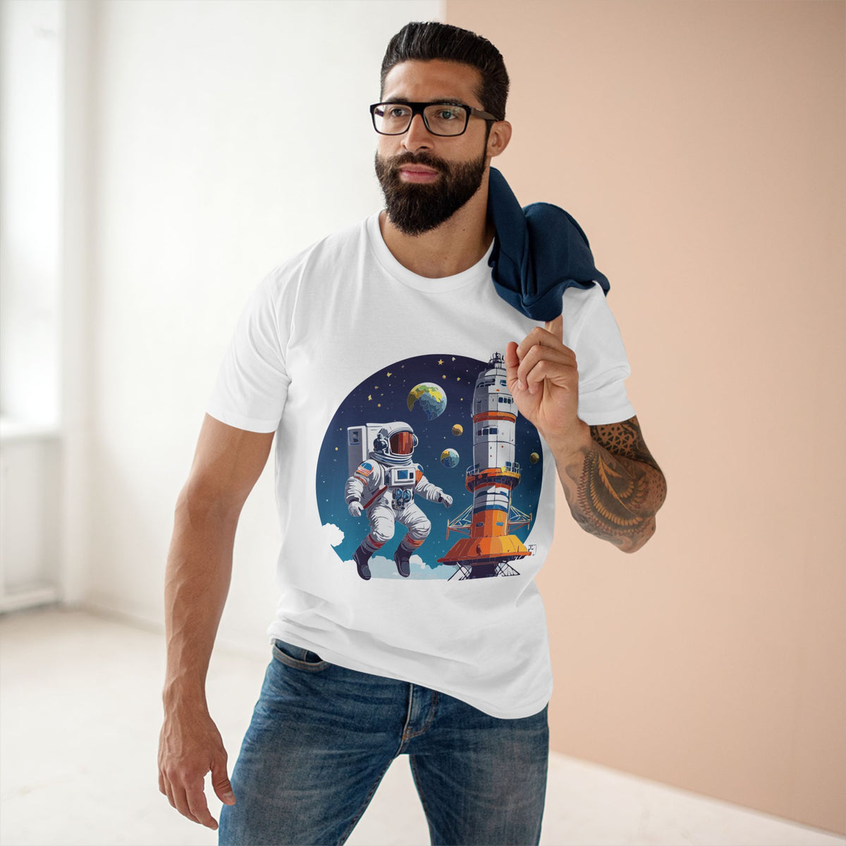 Cosmos Astronaut Graphic Tee Staple Unisex 100 Cotton Tee Shirt - CS-36