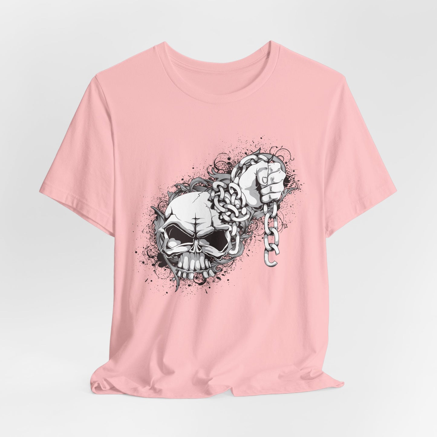 Chain Skull Graphic Design Tee, Skull Shirt, Vintage Tees, Art Design T-Shirt, Vintage Graphic Tee, Art Shirts with Skulls