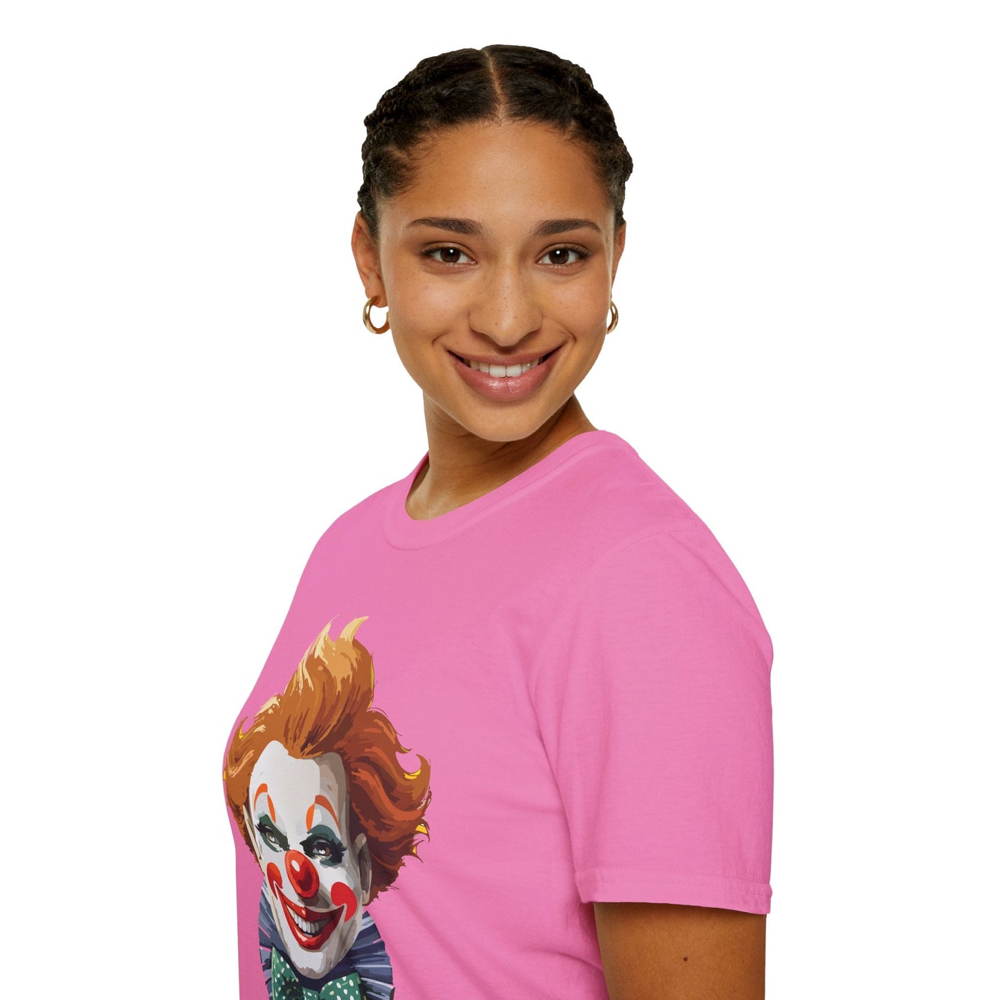 Clown Theme T Shirt Funny Man Circus Scary Man Unisex Gildan Softstyle Graphic Tee Everyday Wear