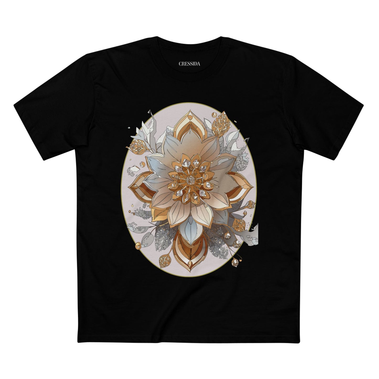 Floral Graphic T-Shirt Unisex 100 Cotton Art Design with Antique Flowers Tee 25