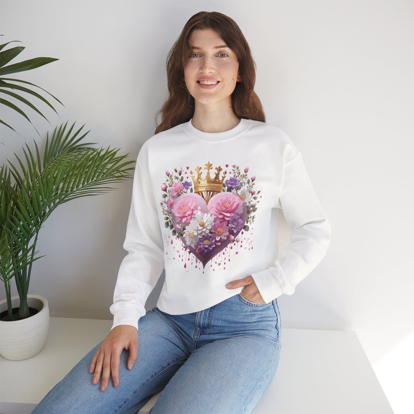 Floral Heart Sweatshirt, Floral Love Sweatshirt, Valentine's Day Sweatshirt, Heart Floral Sweatshirt