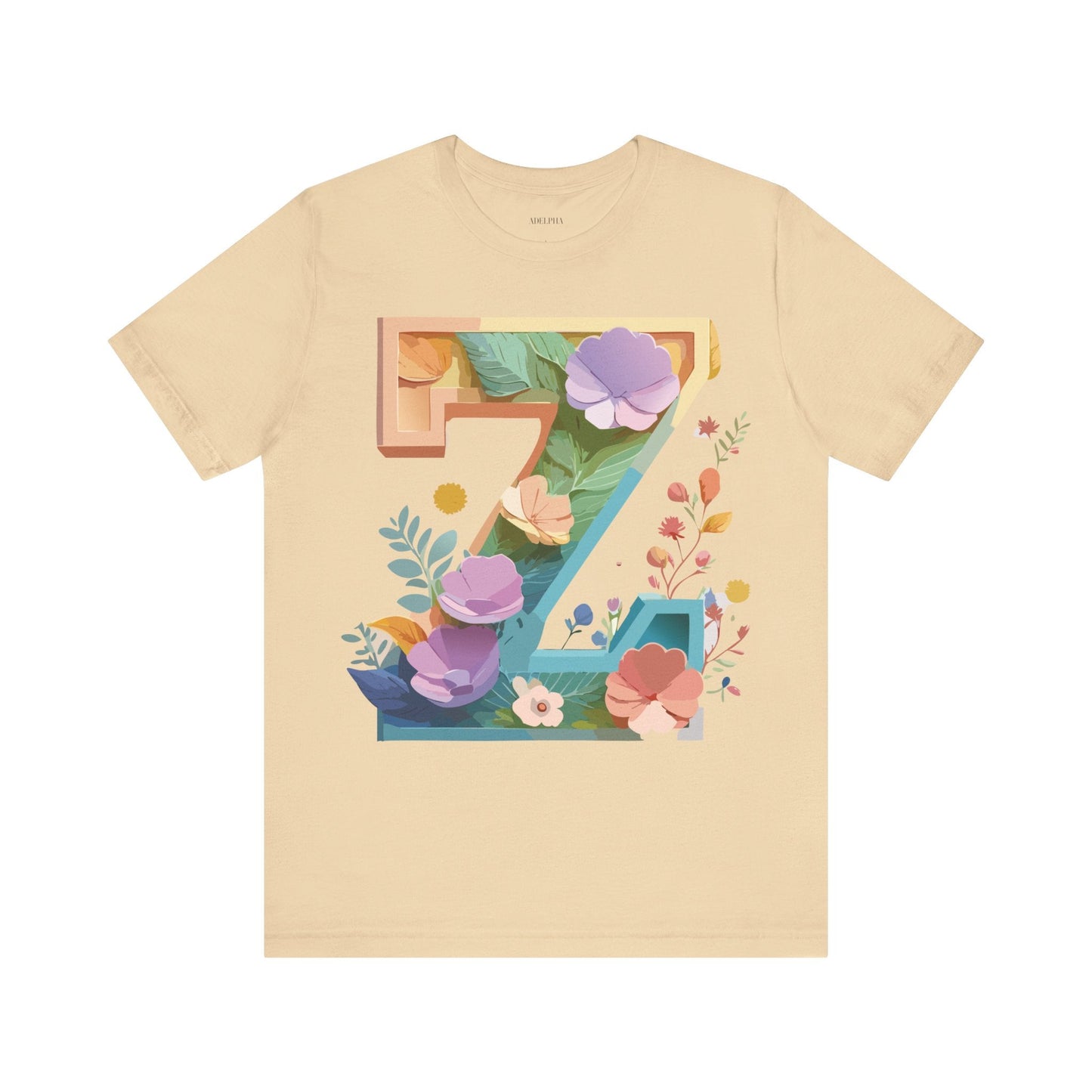 Unisex Letter Z Graphic Tee  Vintage Inspired Art Short Sleeve