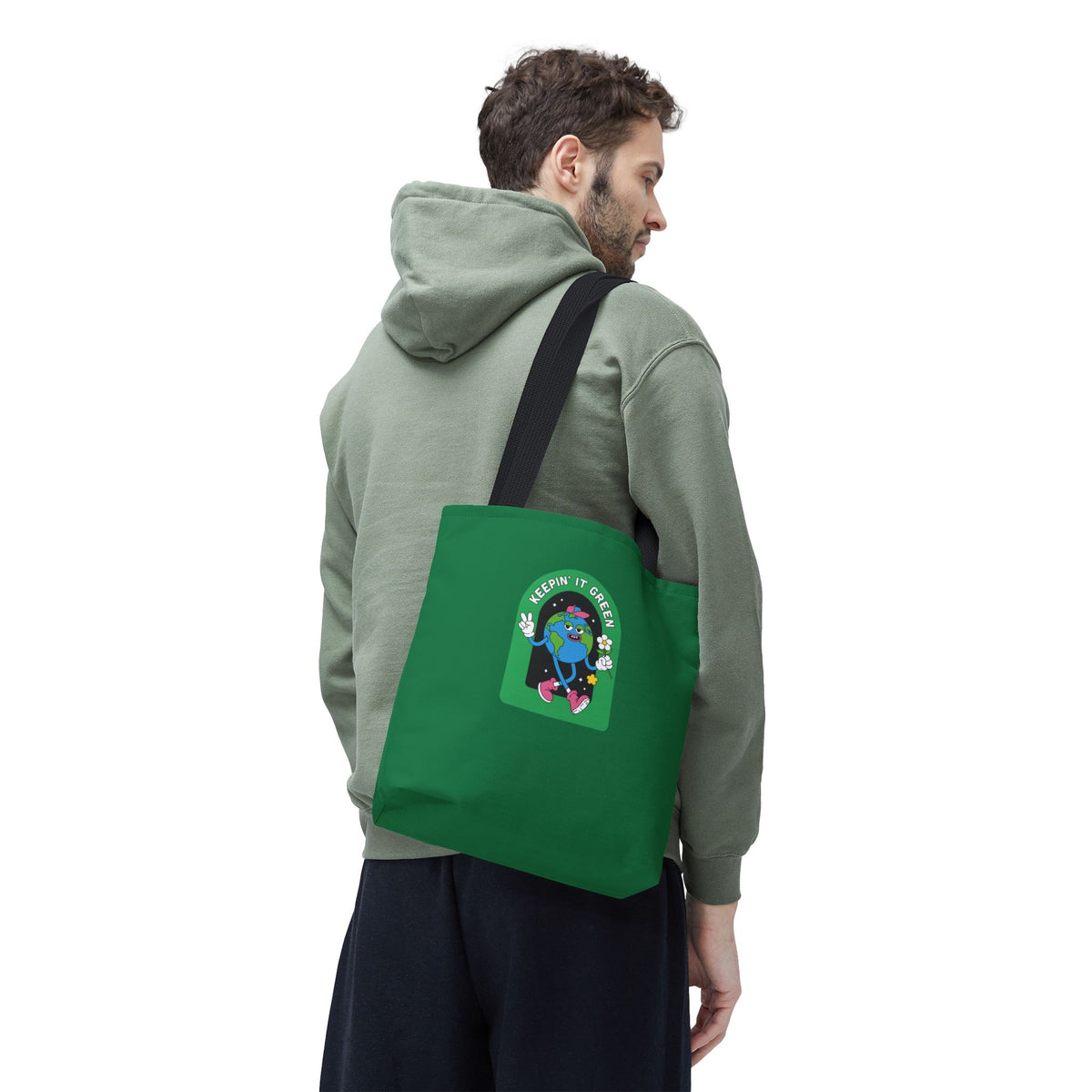 ECO GREEN COLOR CANVAS BAG HIGH-QUALITY 100% SPUN POLYESTER 3 SIZES BAG-E6