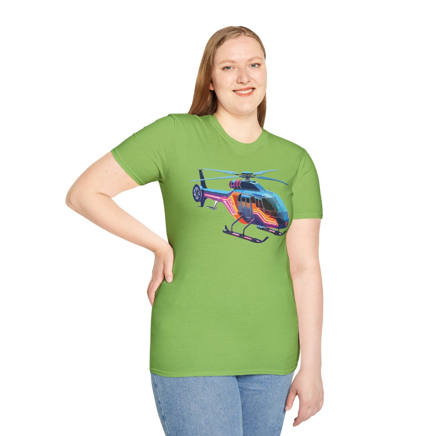 Chopper Helicopter T Shirt Unisex Softstyle 100 Percent Ring Spun Cotton Premium Tee