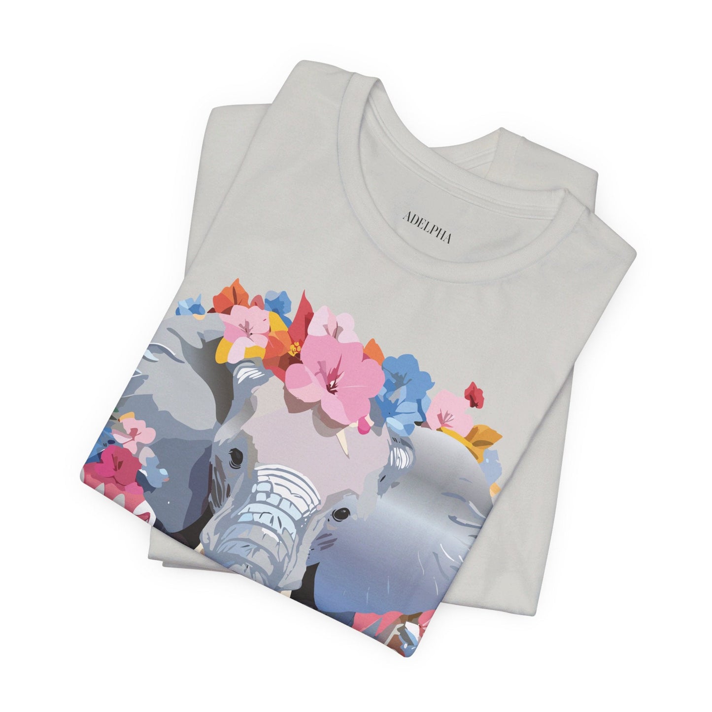 Elephant Graphic Tee Unisex Short Sleeve Jersey With Vintage Inspired Adelpha Artwork