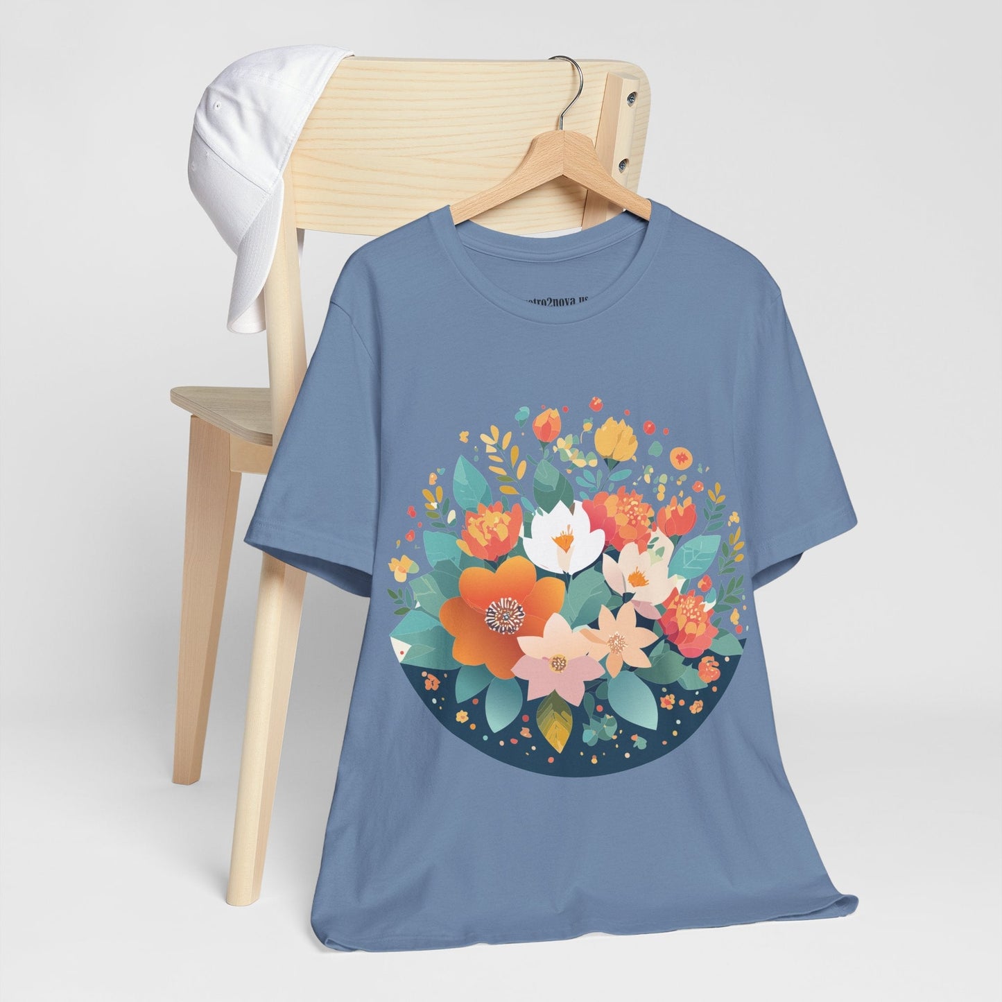 Floral Flowers Shirt Unisex Lightweight Breathable Jersey Tee Floral Pattern Short Sleeve