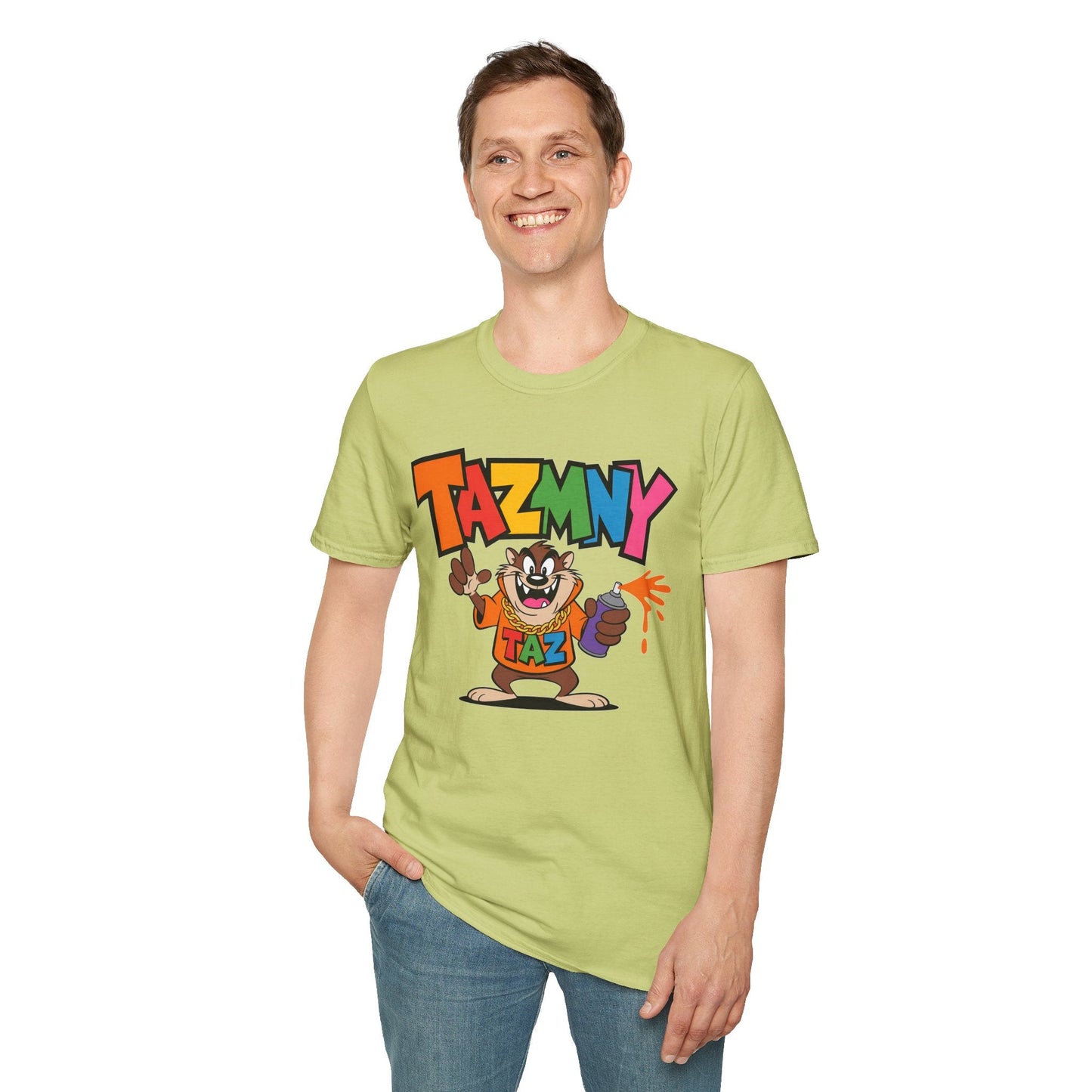 Unisex Cartoon T Shirt With Animation Print Funny Animals Softstyle Tee From Gildan 64000
