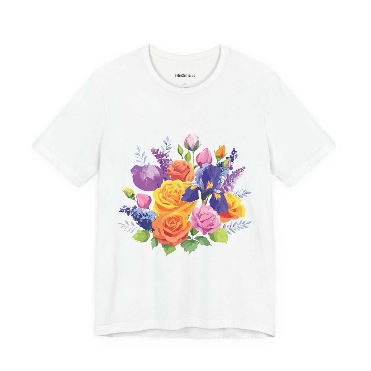 Floral Graphic Unisex Cotton Bella+Canvas Tee with Flowers Design ab103