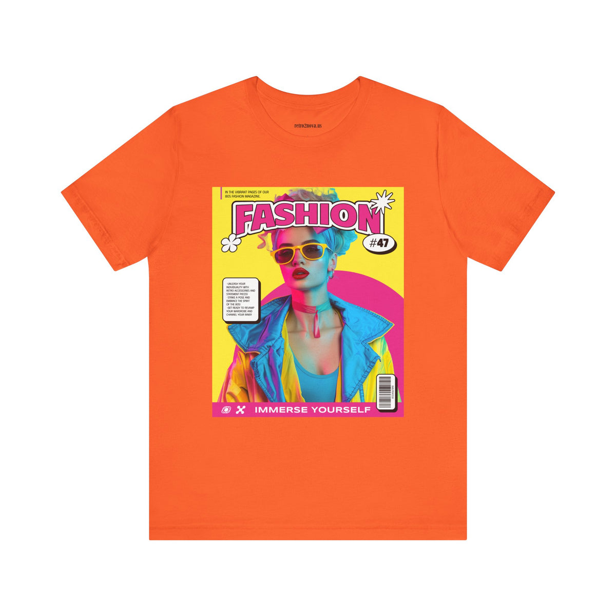 Magazine Cover Graphic Unisex Cotton Bella+Canvas Tee with Retro Poster ab25