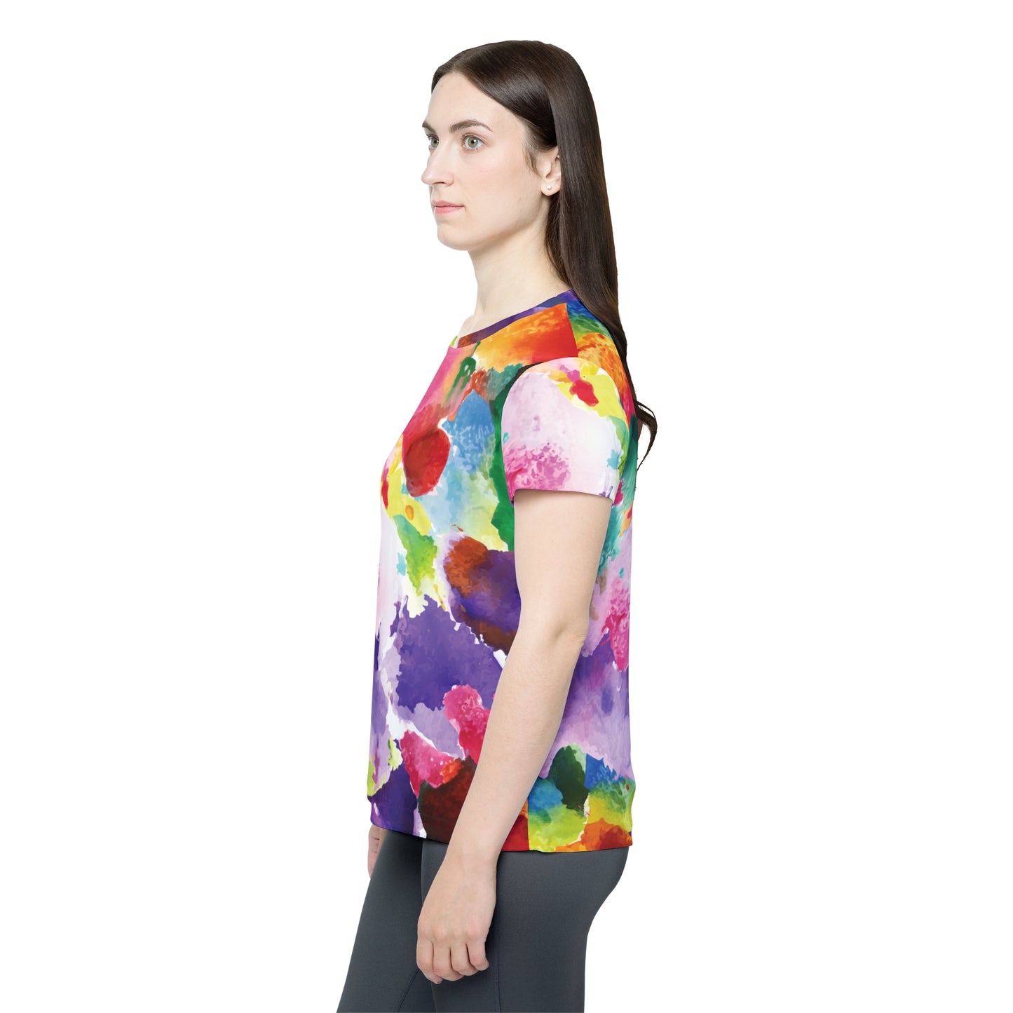 Poly Jersey Tee Shirt with abstract prints