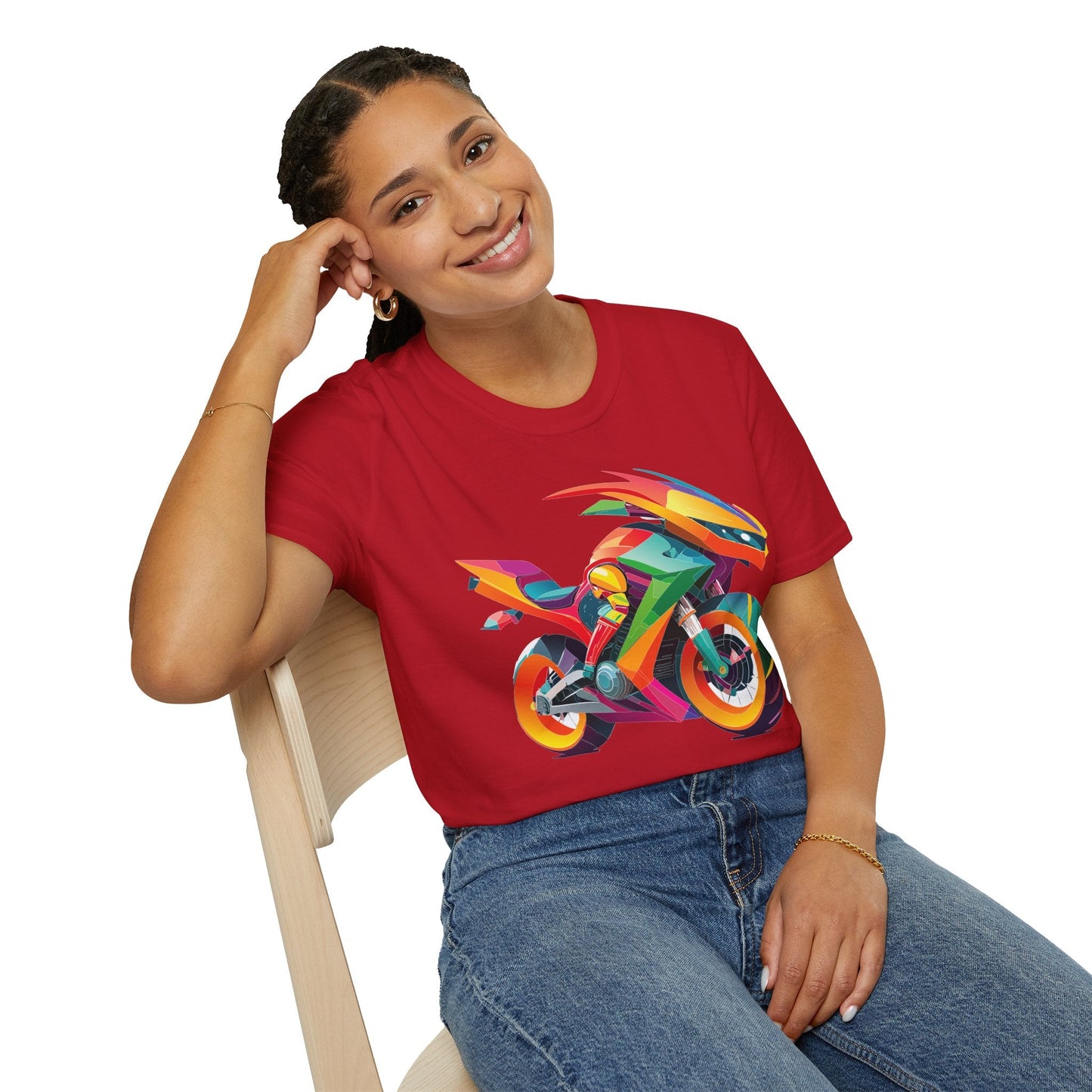 Bike Graphic Unisex Cotton Motorcycle Art Design Tee 5