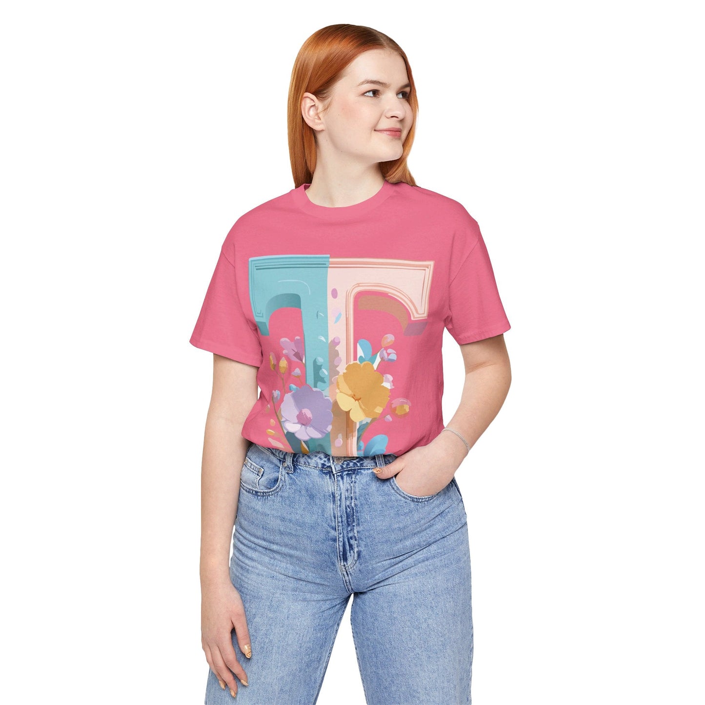 Unisex Short Sleeve Letter T Graphic Featuring Vintage Inspired Artwork