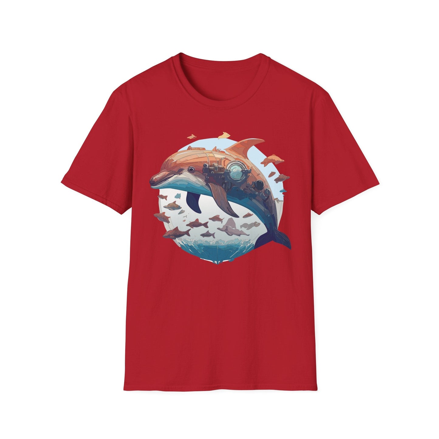 Unisex Dolphin Shirt Softstyle Tee Gildan 64000 Ring Spun Cotton Animal Graphic Design
