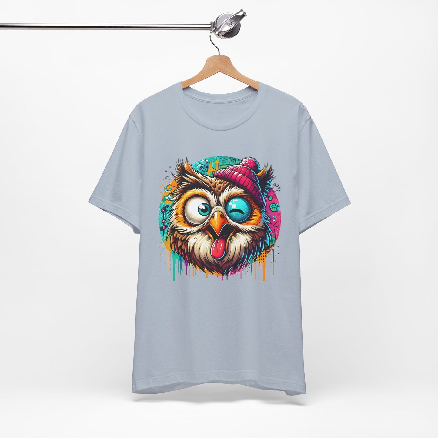 Colorful Owl Graphic Tee, Fun Owl Shirt, Funny Bird Shirt, Cute Cartoon Tees, Animal T-Shirt, Animal Tees, Art Design T-Shirt