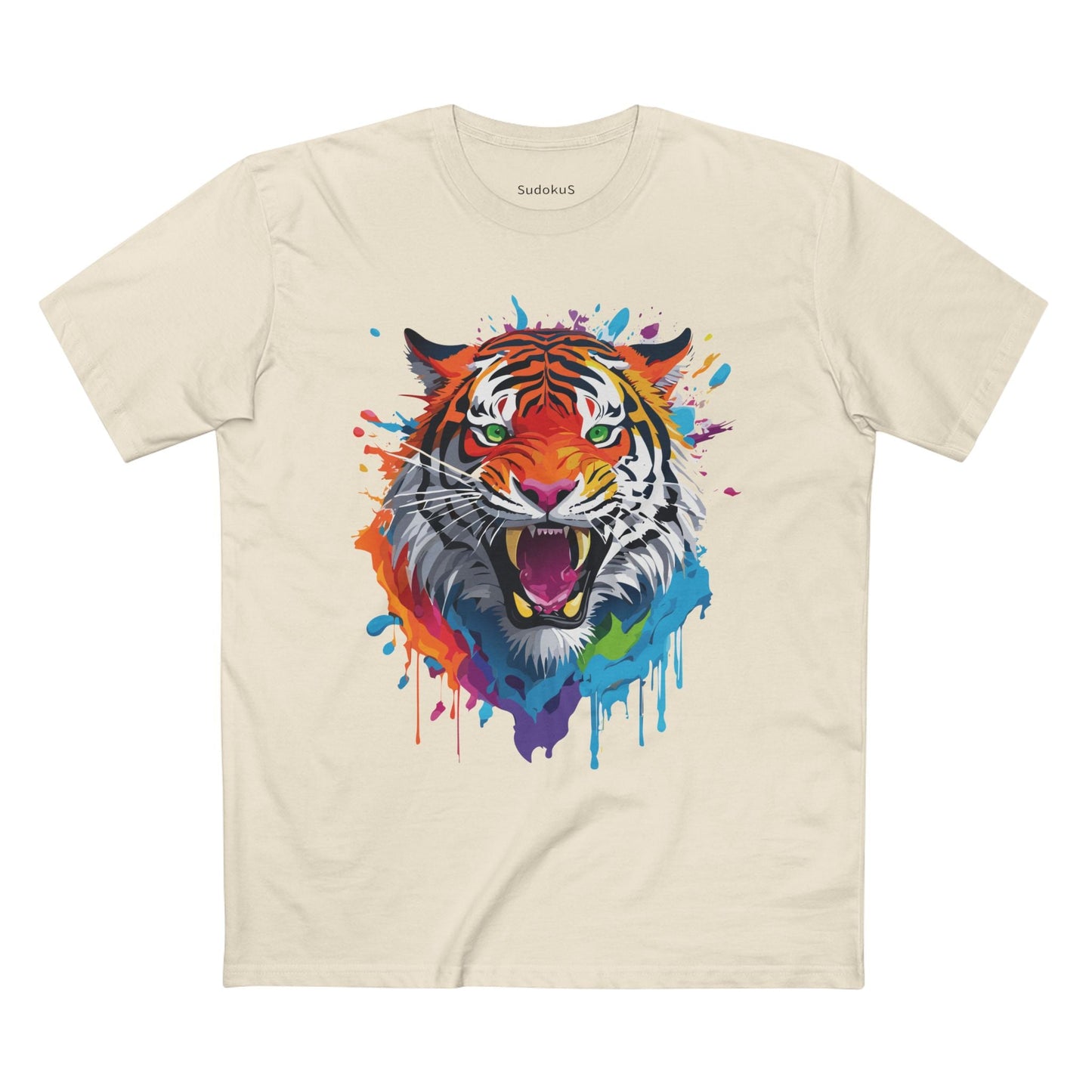 Tiger Graphic Unisex 100 Cotton Staple Tee with Animal Design Artwork 32
