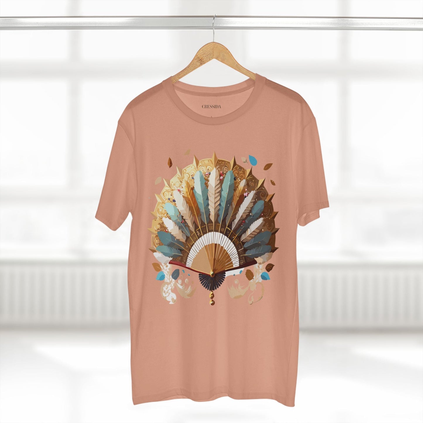Antique Fan Graphic Design T-Shirt Unisex 100 Cotton Floral Carnival Artwork Tee 7
