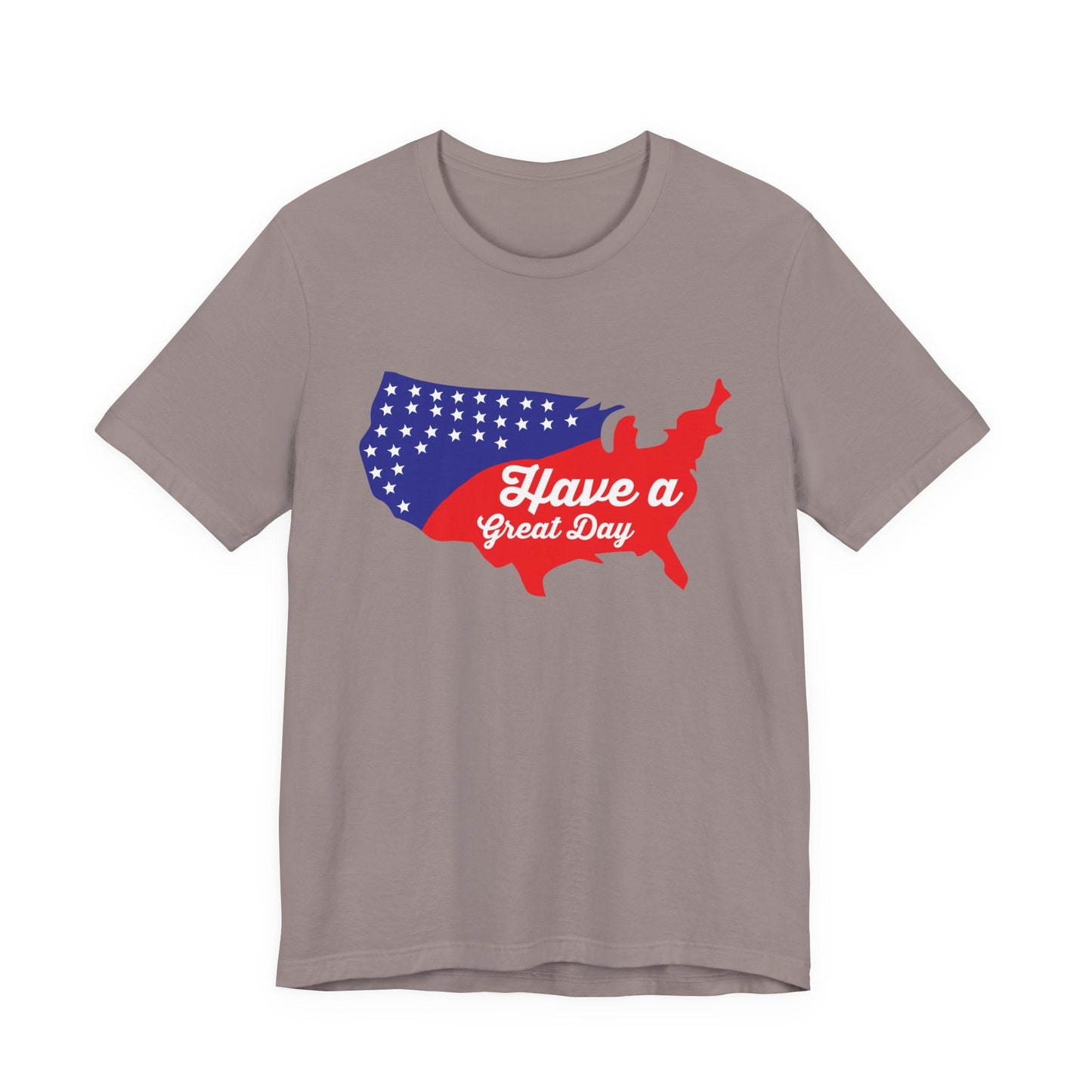 USA Map Patriotic Graphic Unisex Cotton T-Shirt 021