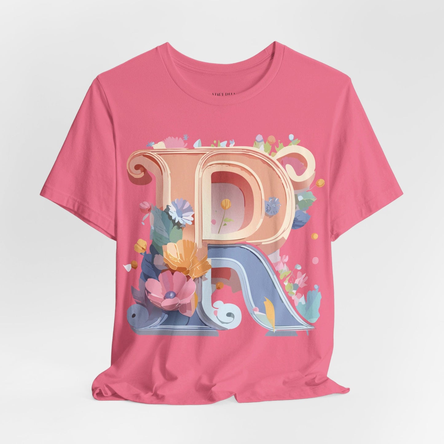 Letter R  Graphic Tee Unisex Short Sleeve Vintage Art Design Tee