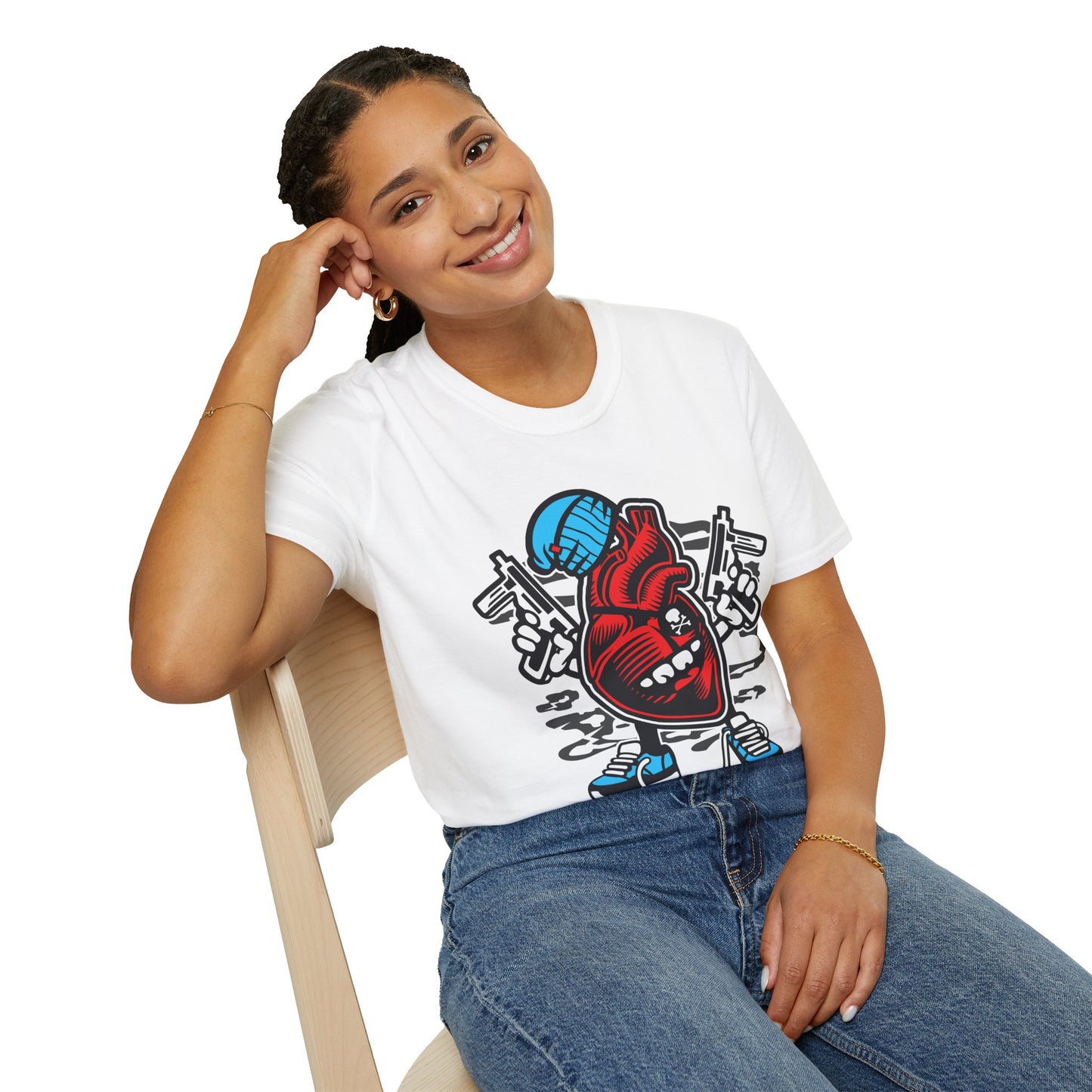 Unisex Cotton T-Shirt with Cartoon Graphic Design