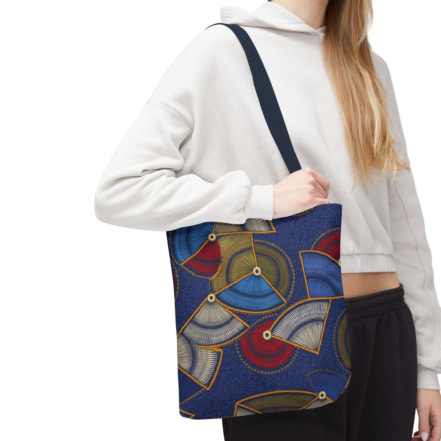 Denim Fabric Imitation Print Unisex Canvas Bag Poly Spun 3 Sizes Tote Bag 142