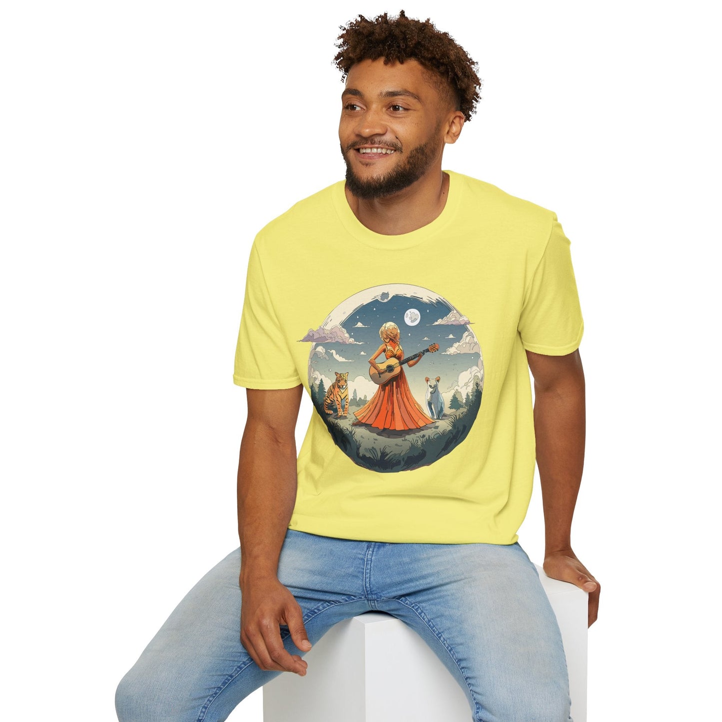Womens Graphic T Shirt Art Design Tee Ladies Unisex Softstyle Cotton Tee Gildan 64000 Comfort