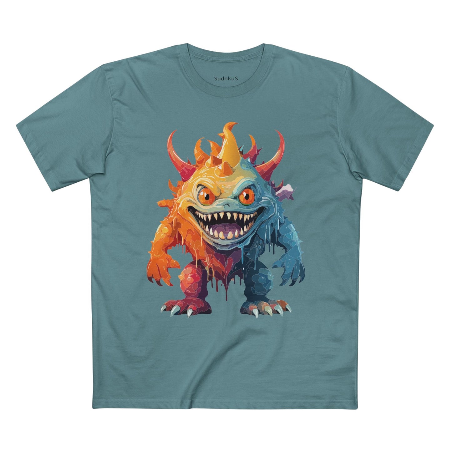 Cartoon Monsters Graphic Unisex 100 Cotton Staple Tee 32