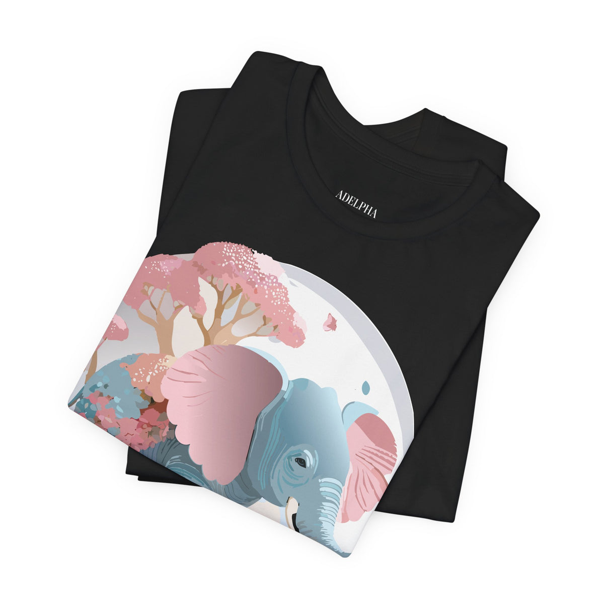 Elephant Graphic Unisex Cotton Bella+Canvas Tee with Art Animal Design e137