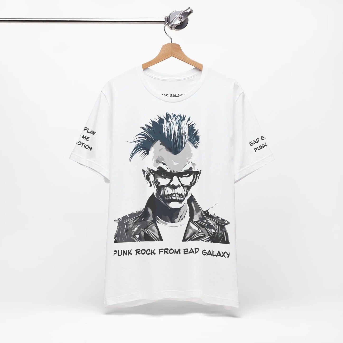 Bad Galaxy Punk Rock Tee Shirt Made To Order 100 Cotton Eco Friendly Inks Designed In USA