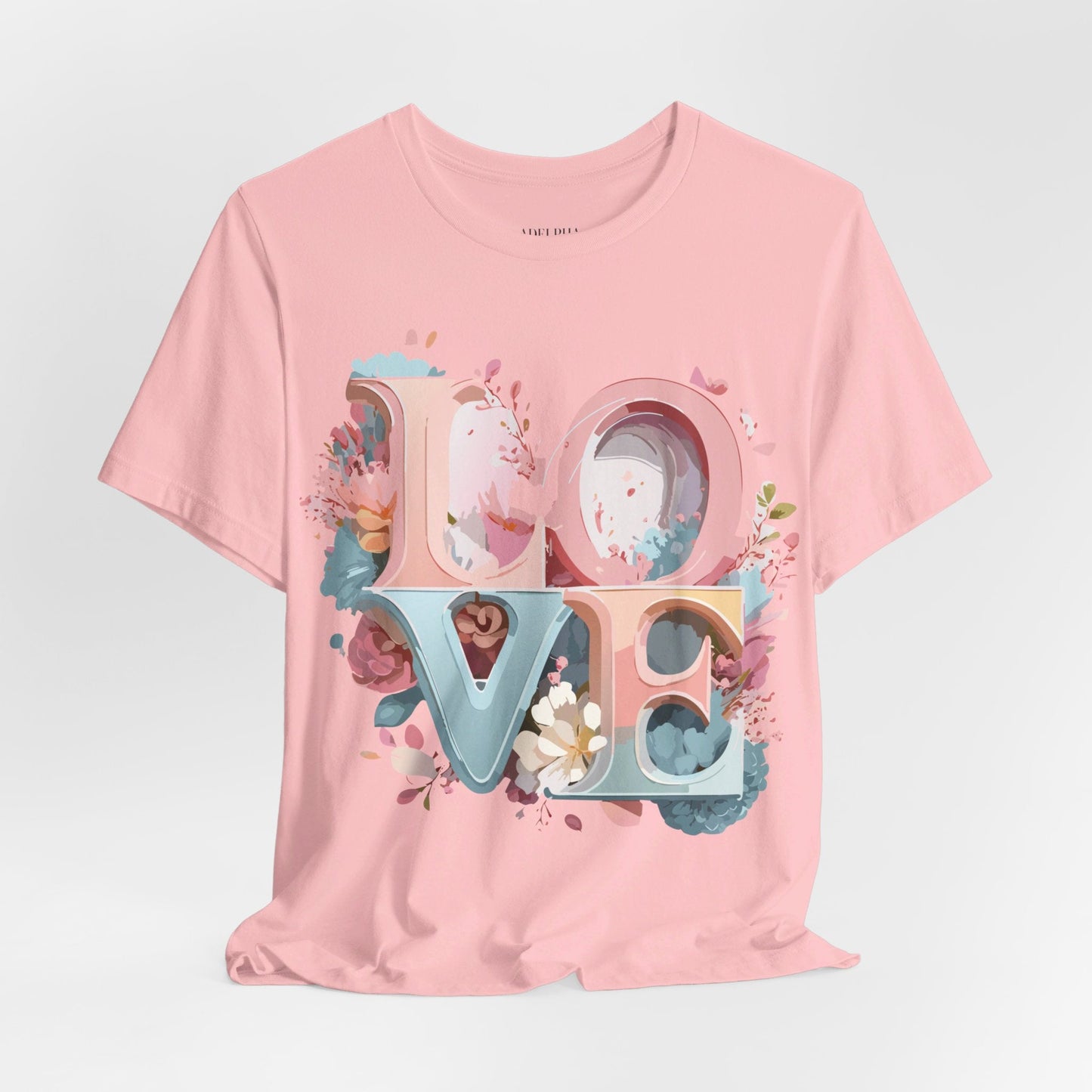Valentine Day Graphic Unisex 100 Cotton Vintage Artwork with Love and Flower Design Tee 47