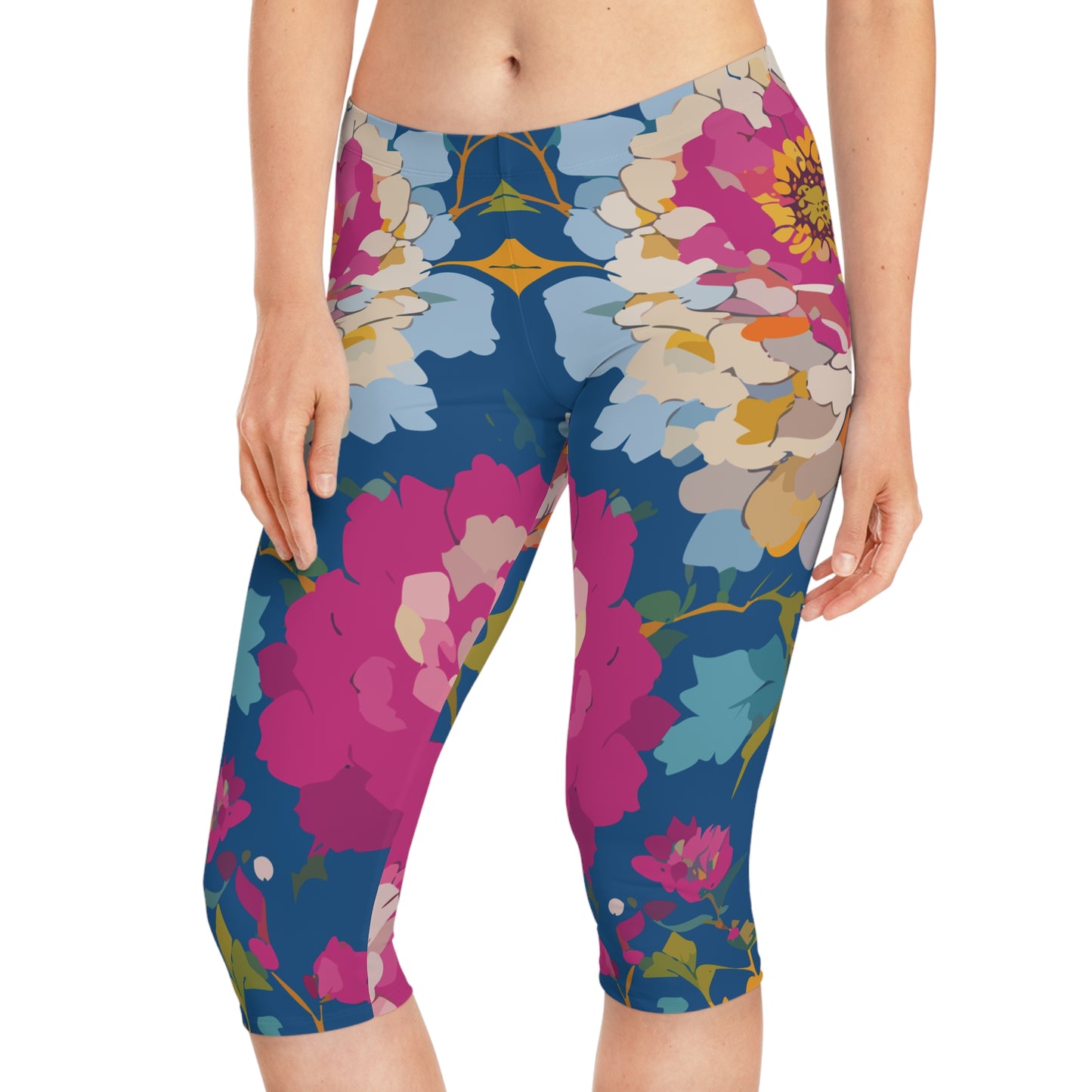 Leggings capri con estampado floral