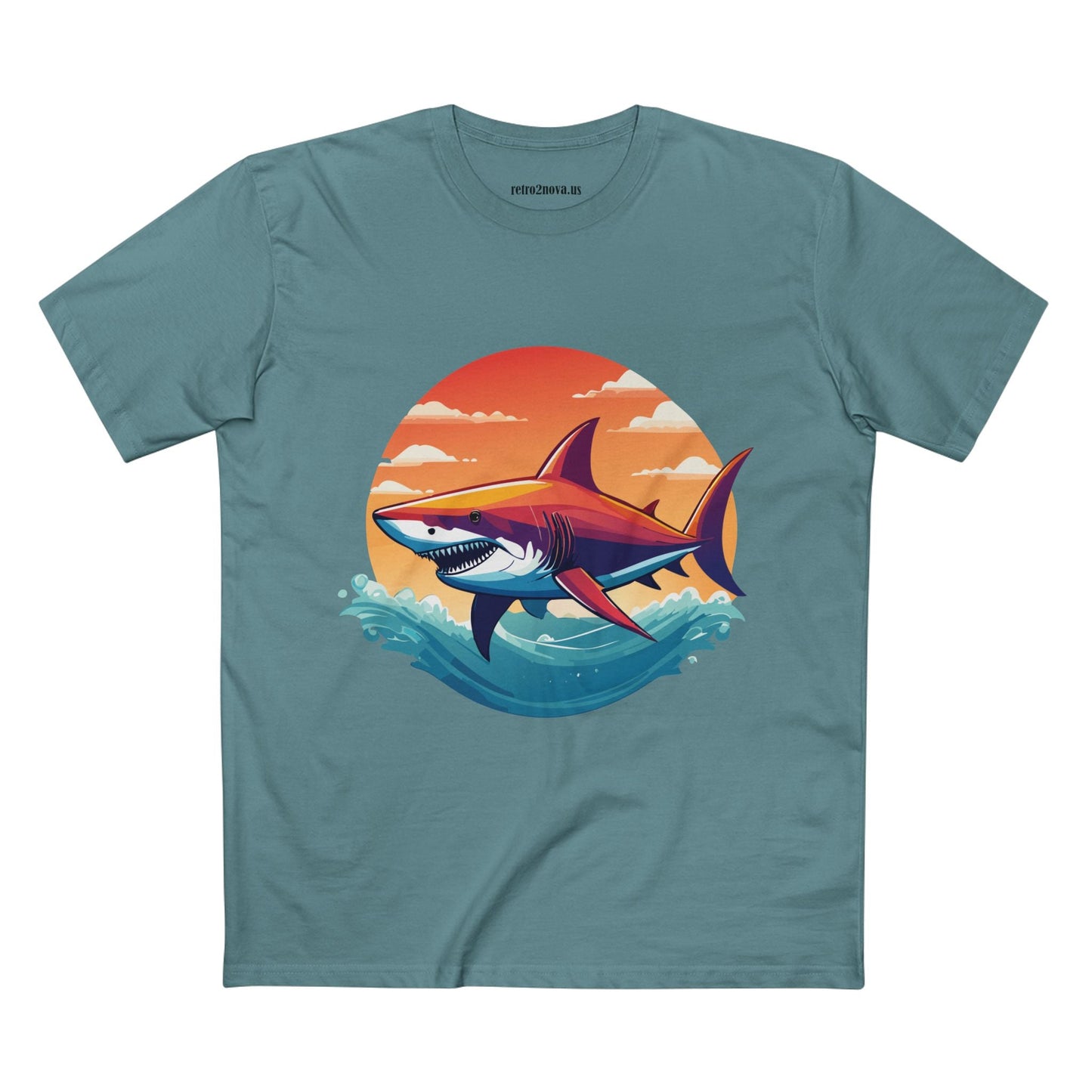 Shark Shirt Unisex Premium Cotton Tee With Original Art Design From Retro2Nova Animal Collection For Everyday Wear