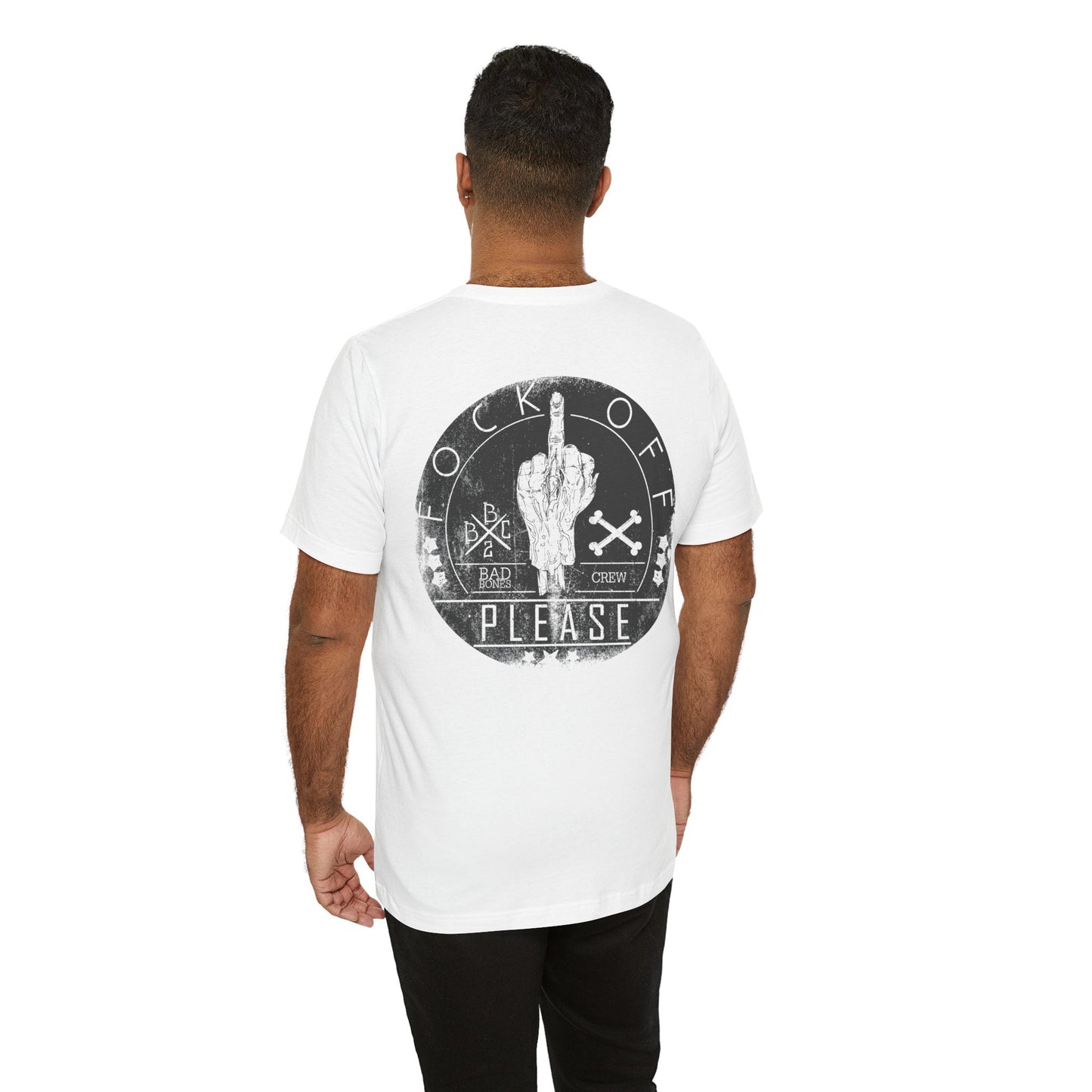 Middle Finger Skull Graphic Design Unisex Cotton T-Shirt A-11