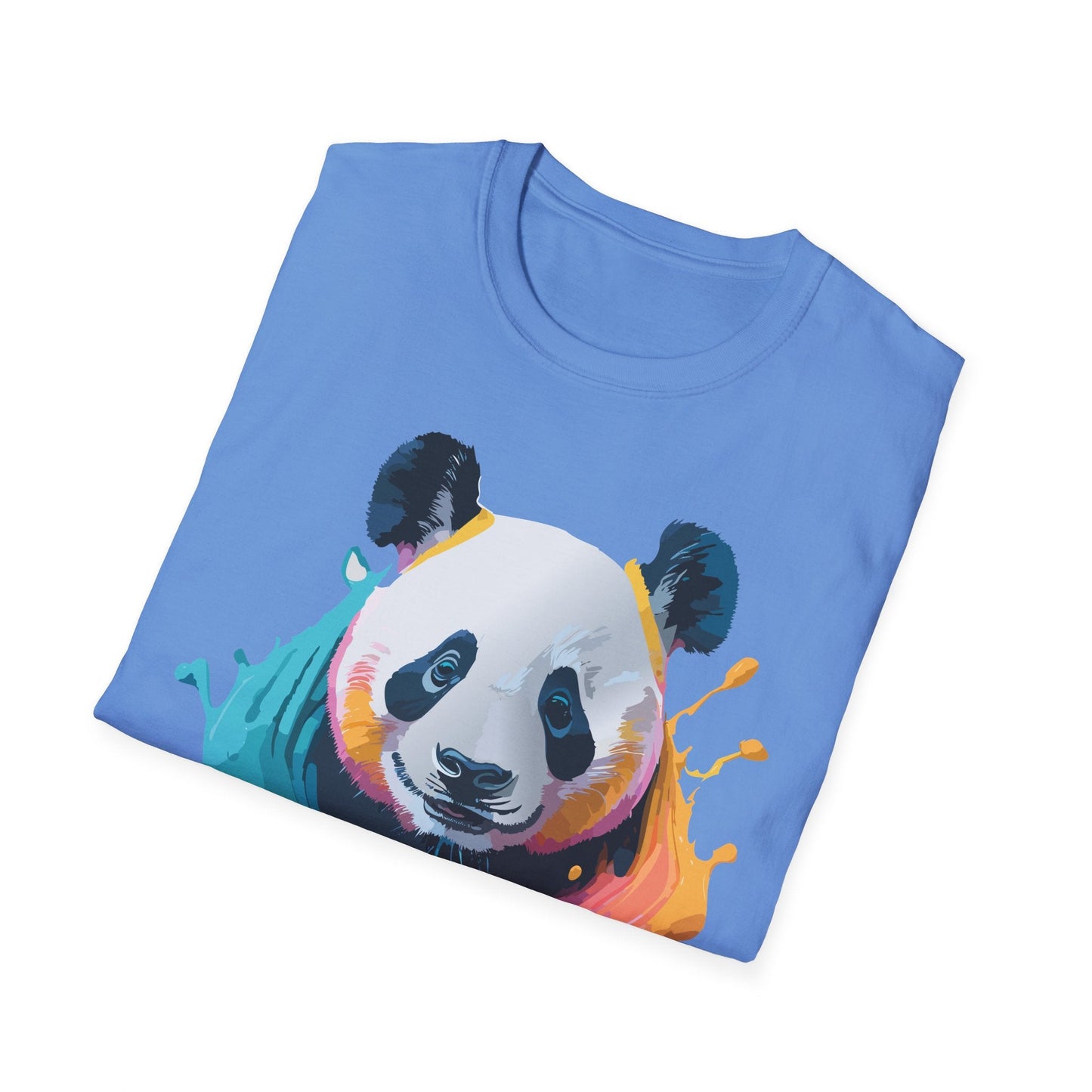 Unisex Panda Shirt T Shirt With Panda Animal Print Tee Softstyle Gildan 64000 100 Percent Ring Spun Cotton