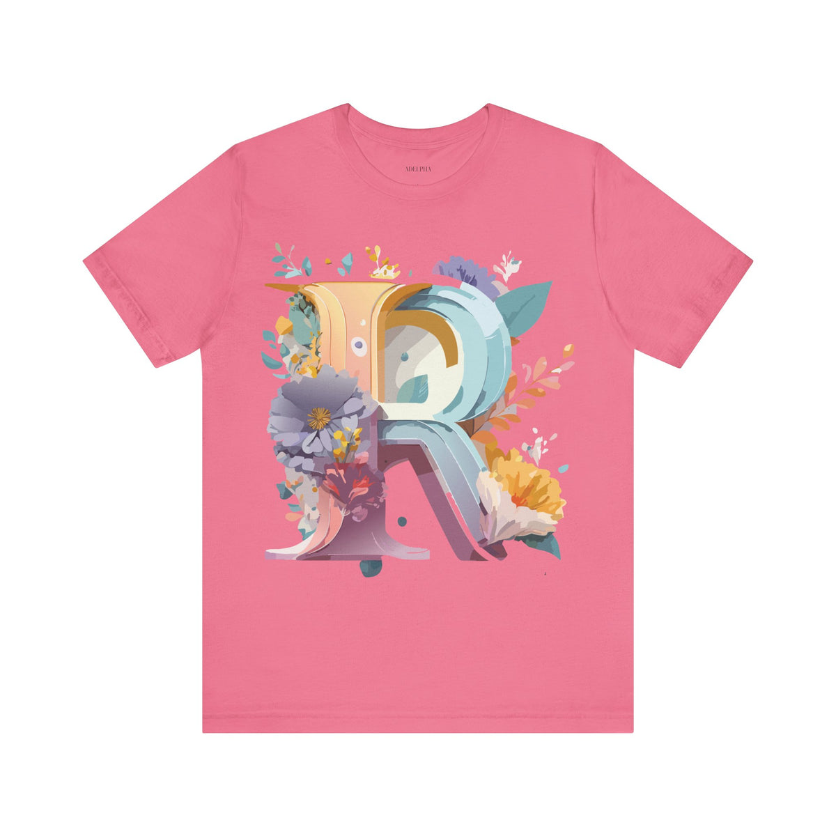 Letter R Graphic Unisex Cotton Bella+Canvas Tee with Art Letter Design