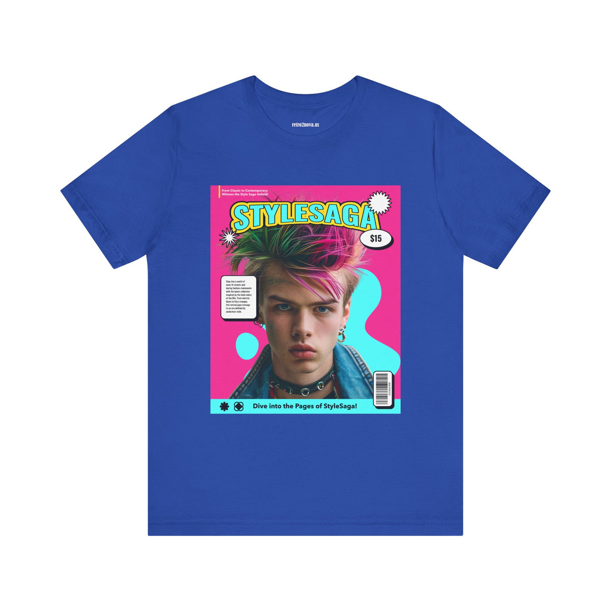 Magazine Cover Graphic Unisex Cotton Bella+Canvas Tee with Retro Poster ab33