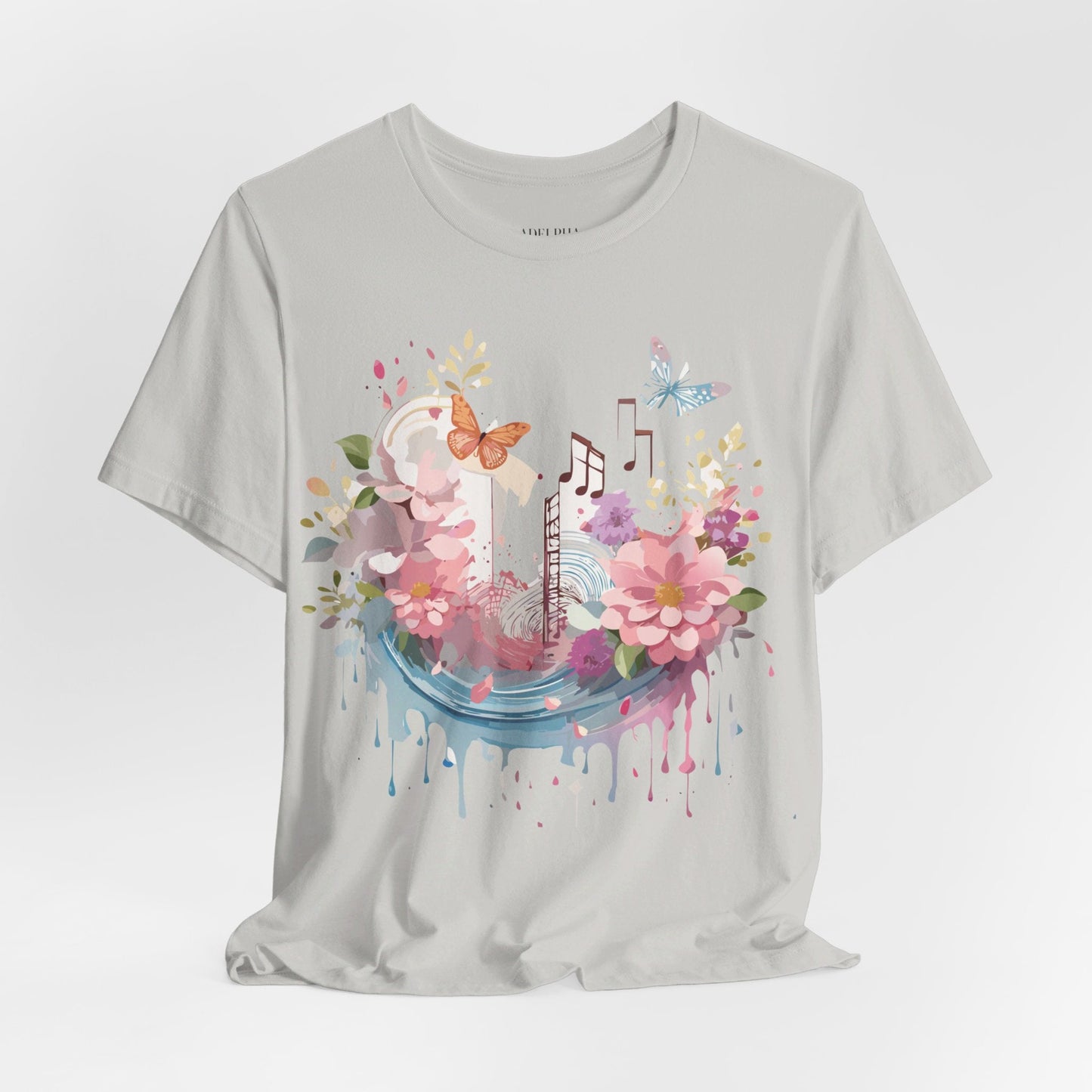 Music Graphic Unisex 100 Cotton Vintage Art with Musical Elements Tee 122