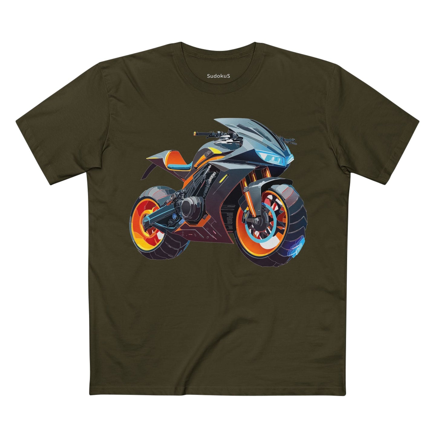 Moto Bike Graphic Unisex 100 Cotton Staple Tee 31