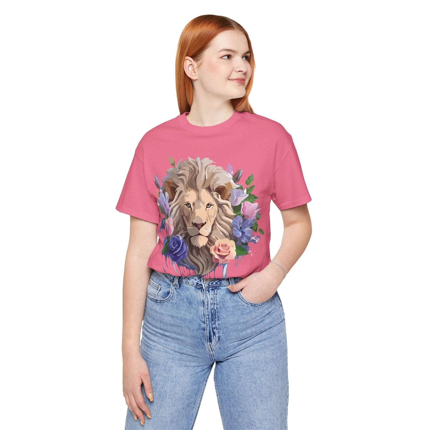 Lion Graphic Unisex 100 Cotton Vintage Animal Artwork Tee 4