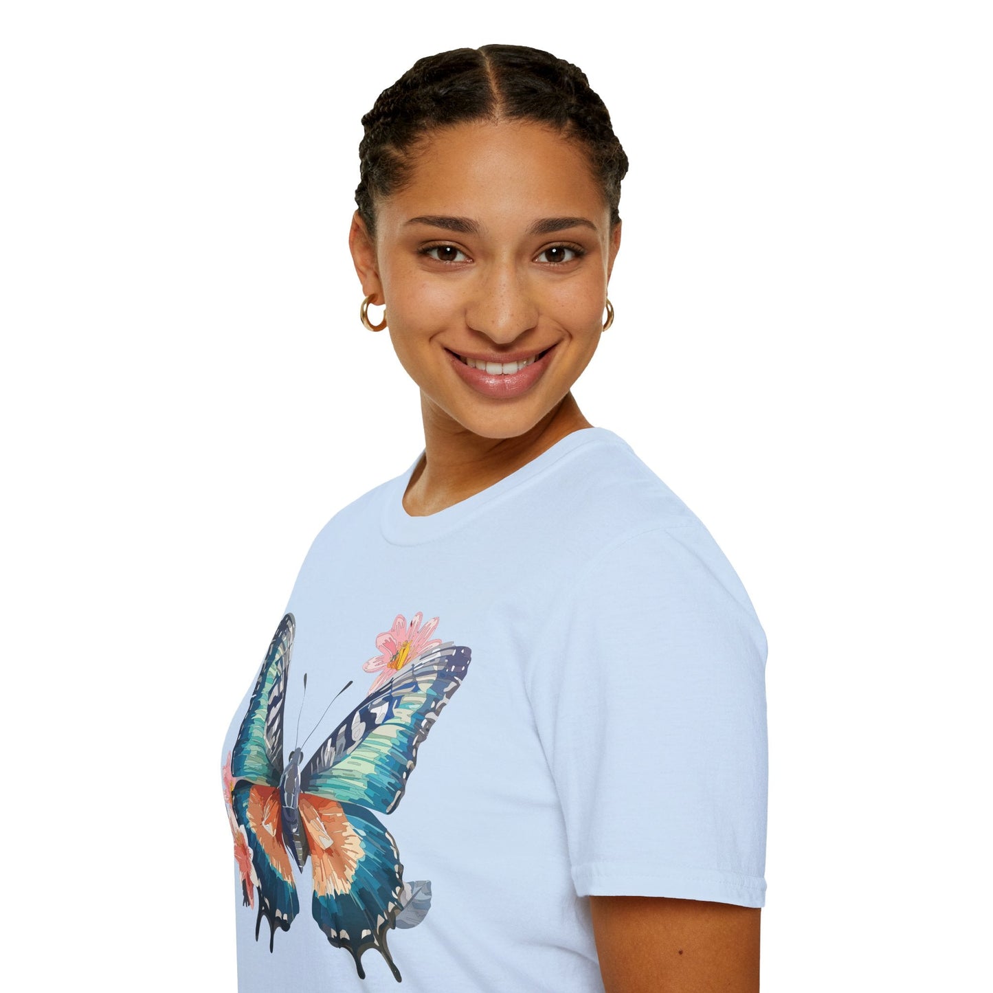 Butterfly T Shirt Unisex Cotton Tee Monarch Butterfly Design Softstyle 64000 Gildan Brand Quality