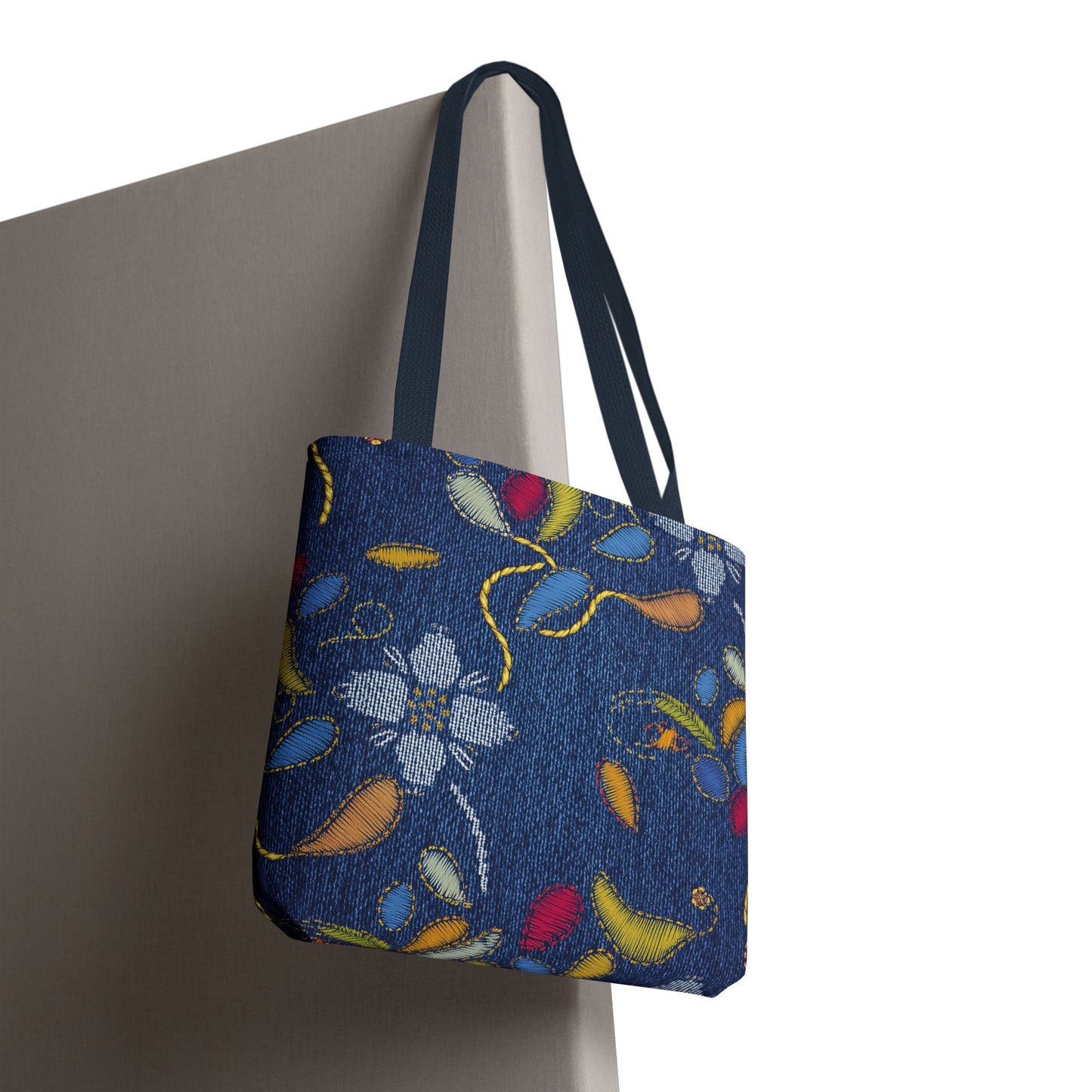 Denim Fabric Imitation Print Unisex Canvas Bag Poly Spun 3 Sizes Tote Bag 155