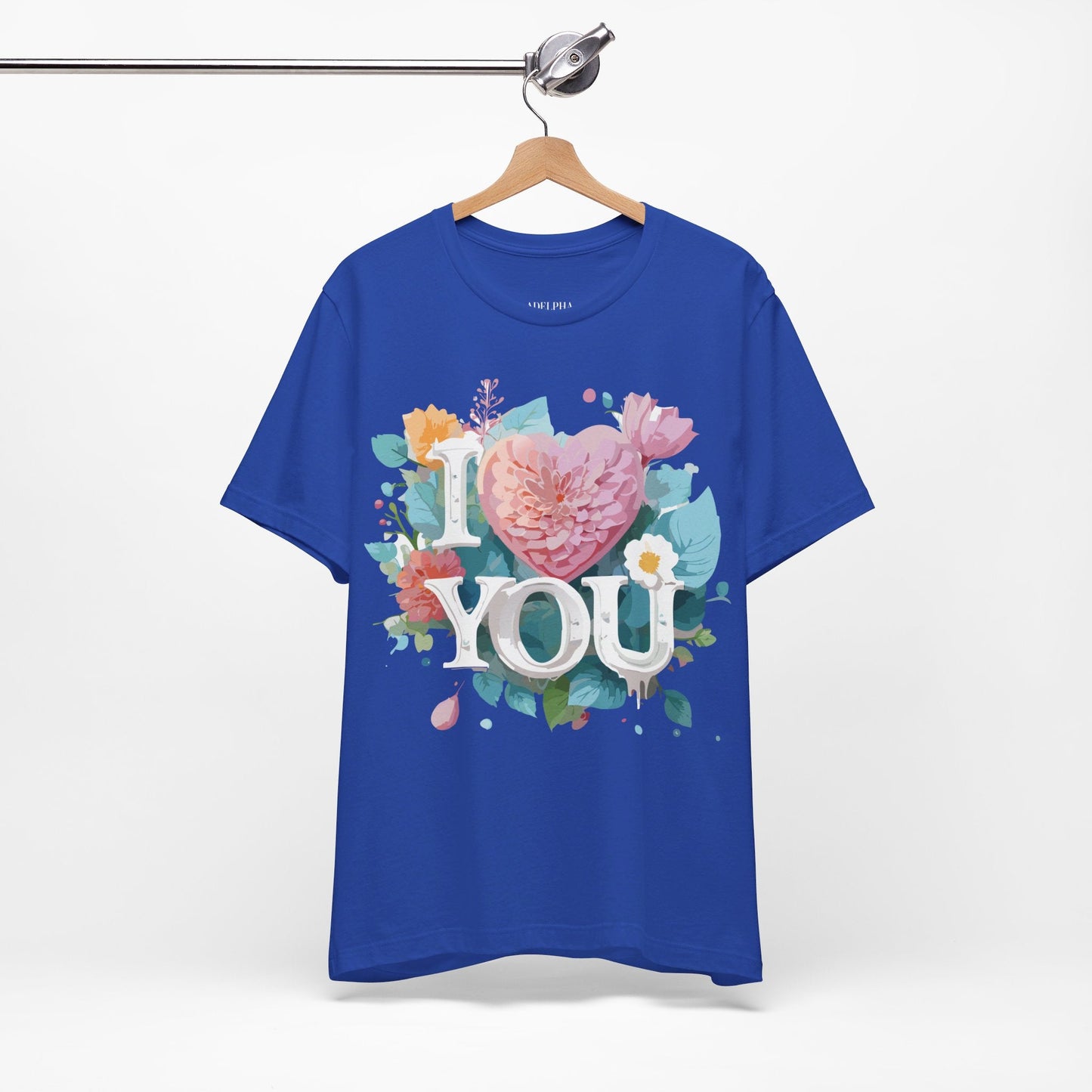 Valentine Day Graphic Unisex 100 Cotton Vintage Artwork with Love and Flower Design Tee 9