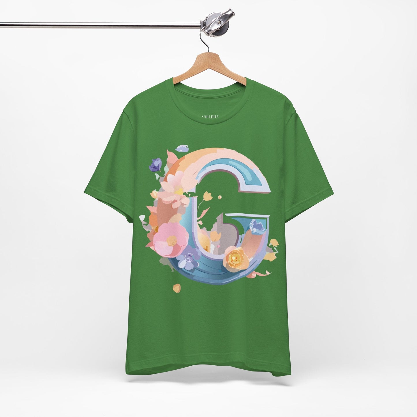 Letter G  Graphic Tee Unisex Short Sleeve Vintage Inspired Artwork Print