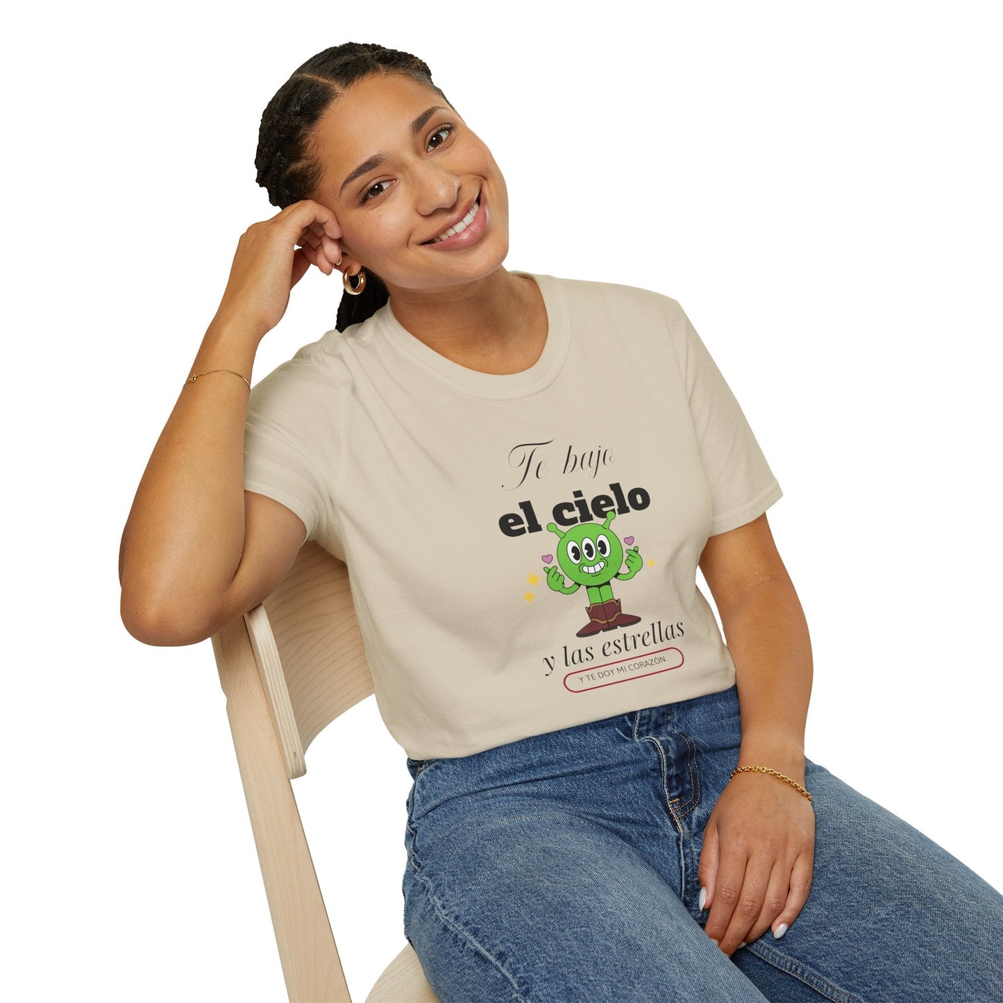 TShirt  Spanish Te llevo el cielo y las estrellas Cute Cactus Graphic