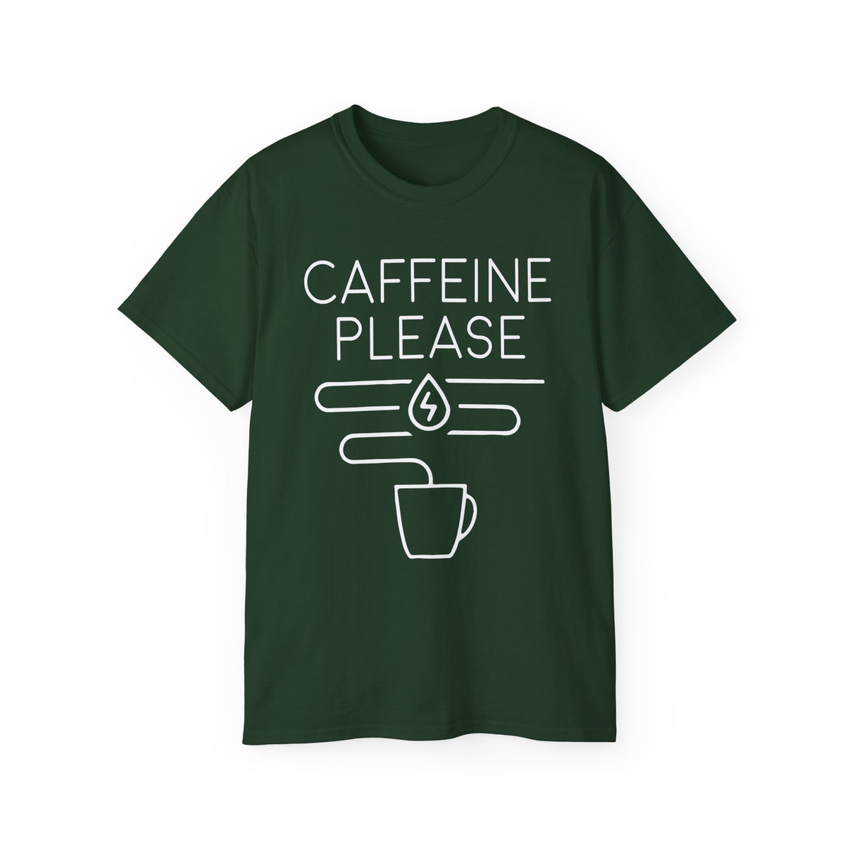 Caffeine Please tee | Coffee Graphic Tee, Minimal Coffee Mug Design